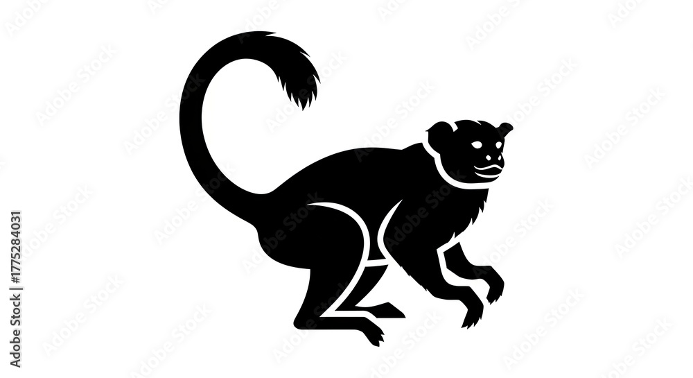 Obraz premium Monkey silhouette graphic vector design