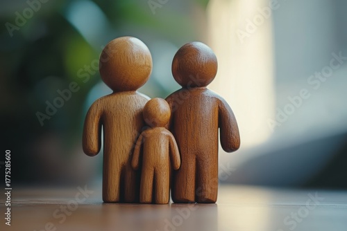 Conceptual representation of family dynamics in family law focusing on divorce and child custody arrangements relevant to family figures