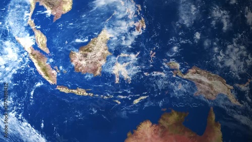4K Earth Zoom into Indonesia | Realistic Planet Transition Animation Showing Indonesia from Space � Beautiful Geography Map, Satellite View, Motion Background, Educational and Travel Visual