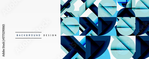 Abstract geometric pattern. Blue shades dominate, creating modern visual texture. White space offers contrast, design element.