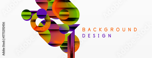 Abstract colorful shapes overlap, creating dynamic visual effect. Modern design suitable for backgrounds, presentations. Vibrant hues dominate composition.