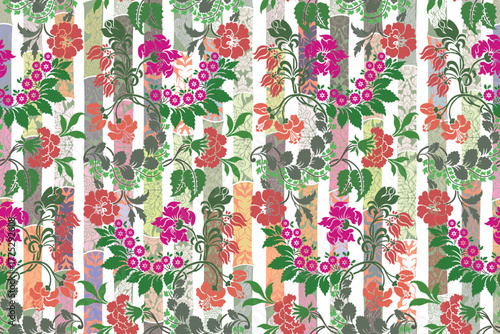 seamless floral damask pattern motif suitable for wallpaper, cloth, textile, tile, blanket, curtain and fabric design isolated illustration vector archive EPS file.