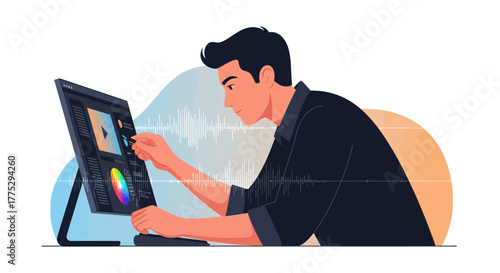 Creative Professional Editing Video And Audio With Digital Devices for Production Process