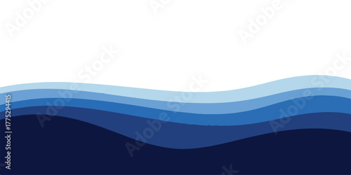 Abstract blue wave background layered paper cut style perfect for website headers and presentations