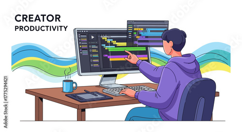Creative Professional Working On Multimedia Project: Achieving Seamless Workflow