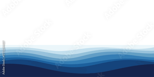 Abstract blue wave background layered wavy lines in shades of blue vector design for banners and presentations