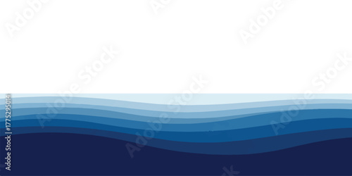 Abstract blue wave background layered wavy pattern in different shades vector illustration for graphic design