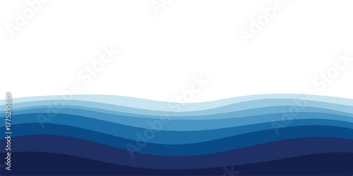 Abstract blue wave background layered vector illustration in gradient shades perfect for website headers and presentations