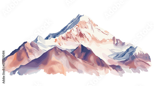 Aconcagua. Aconcagua hand drawn watercolor illustration