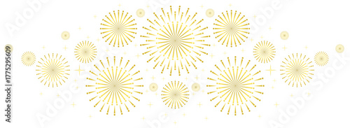 golden fireworks vector for new year element