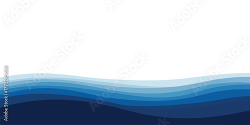 Abstract blue wave background vector illustration with layered paper cut style perfect for website headers and presentations