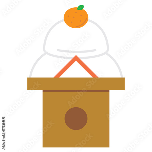 シンプルでかわいい鏡餅のイラスト