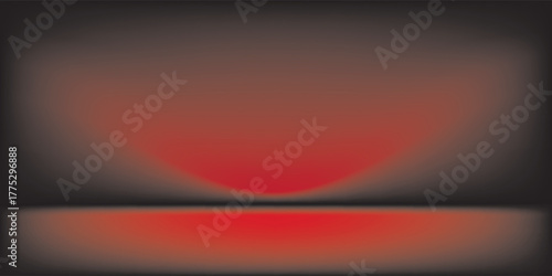 Abstract gradient podium background. Empty red 3D studio background. Clean scene for product presentation mockup template.