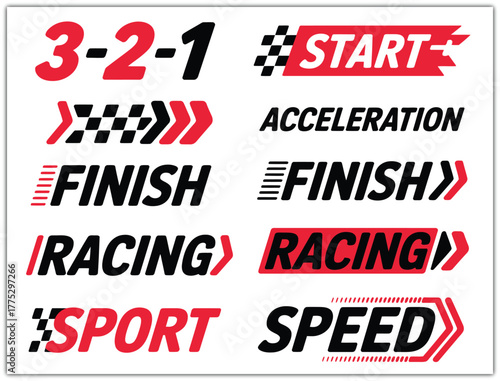 Racing Start and Finish Line Sport Speed Acceleration Signs