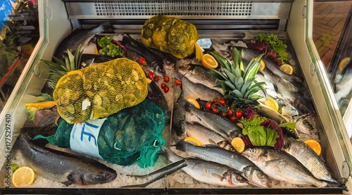 Portoferraio, Elba, Toscana, Italy, Europe - 26 September 2025, fish market in the market