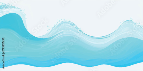 Abstract blue water wave illustration flowing fluid design element perfect for backgrounds and modern designs