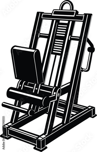 Leg press machine icon, realistic, high-resolution vector.