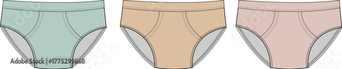 A collection of comfortable men's briefs in various pastel colors, including light green, beige, and soft pink, perfect for everyday wear and basic apparel needs