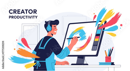 Inspiring Creativity: Depicting Artist Using Technology For Digital Art Creation