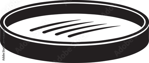 Petri Dish with Microbial Streaks Silhouette – Microbiology Science Icon for Lab, Research, and Education Design