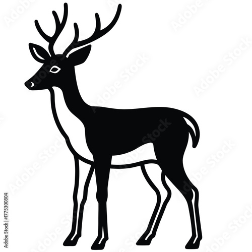 deer  silhouette vector illustration  on white background