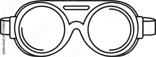 Protective Goggles Silhouette – Safety and Science Icon for Health, Lab, and Industrial Design