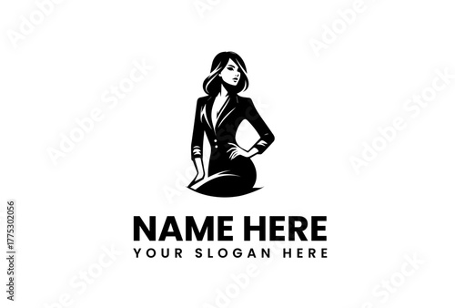 Elegant professional woman in a business suit, perfect for corporate branding and logo design