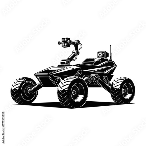 Futuristic Lunar Rover Silhouette for Space Exploration and Innovation