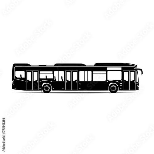  Modern City Bus Silhouette Representing Urban Transit and Public Transportation