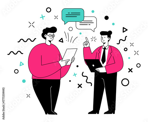 Minimalist Business Conversation Illustration