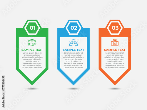 vector illustration infographic design template with icons. Template for process, presentations, layout, banner, brochure.