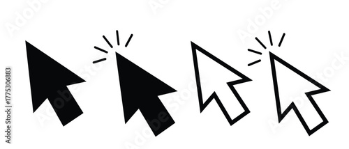 Free Download Four cursors, two black and two white outline - GFXLoad