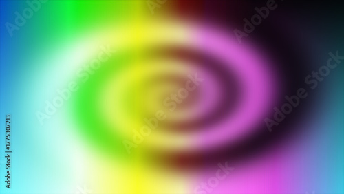 Vibrant rainbow spiral with soft focus and pixelated texture