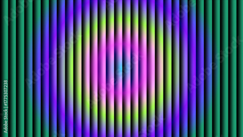 Vibrant vertical stripes with an oval gradient of purple and green