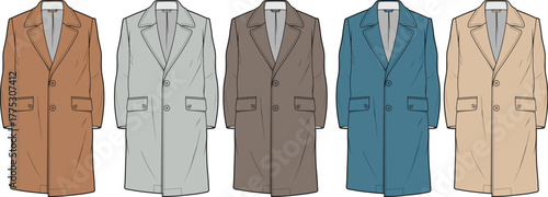 Collection of Men's Overcoats in Various Colors A Style Showcase