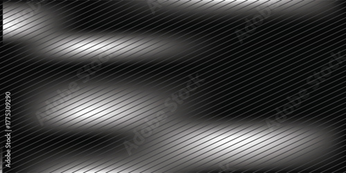 Black oblique straight line background. Dynamic dark linear abstract wallpaper. Luxury stripe gradient texture. Grey diagonal line backdrop for flyer, banner, poster, cover, presentation. Vector