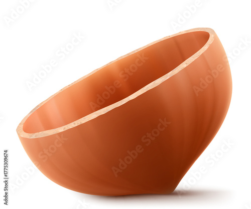 Hazelnut shell isolated on white background. Fresh, nutritious, tasty hazelnut. Symbols of nuts. Elements for label design. Realistic 3d Vector illustration.