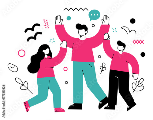 Minimalist Motivation Illustration, Person Inspiring Others to Action