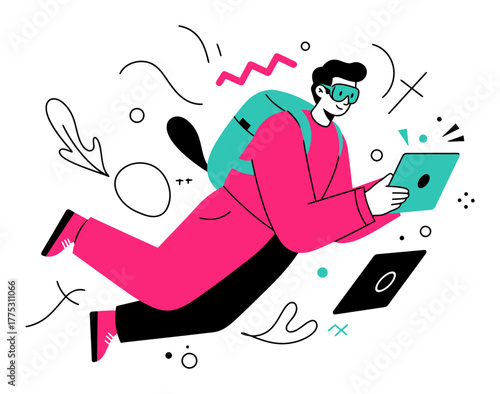 Minimalist Pioneer of Future Technology Vector Illustration