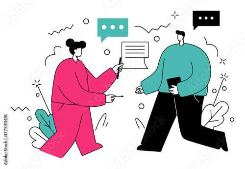 Conflict Resolution Minimalist Flat Vector Illustration