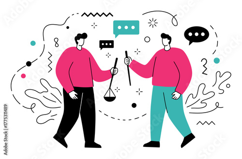 Conflict Resolution Minimalist Flat Vector Illustration