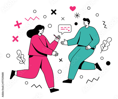 Healthy Boundaries Minimalist Vector Illustration