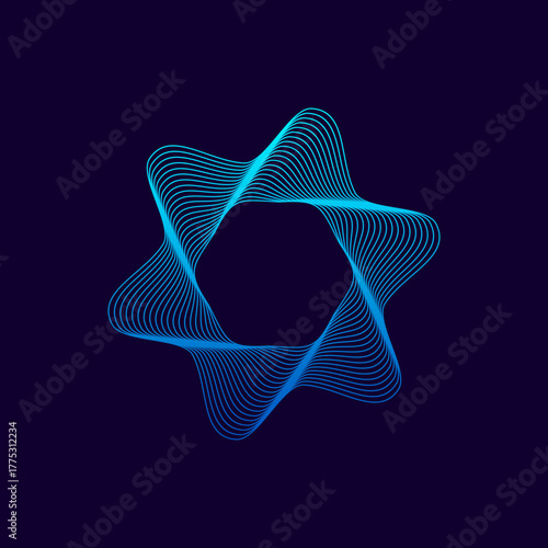 hexagon spiral logo blends technolog...