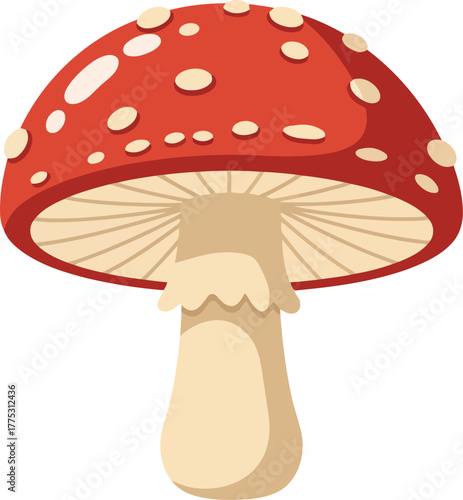 Magical fly agaric mushroom enchanted forest nature fairy tale fantasy element vector