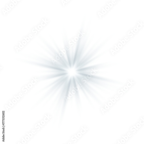 Blue sunlight lens flare, sun flash with rays and spotlight. Vector illustration.