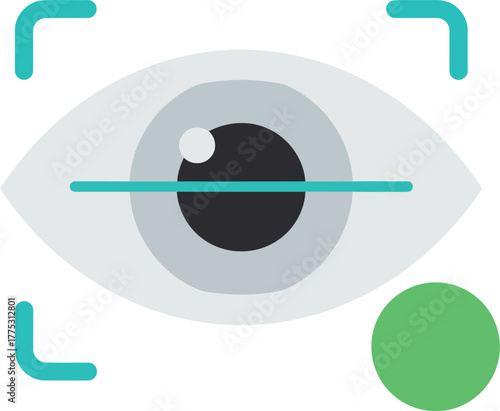 Biometric eye scan security technology concept vector