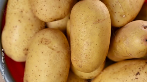 video of raw yellow potatoes