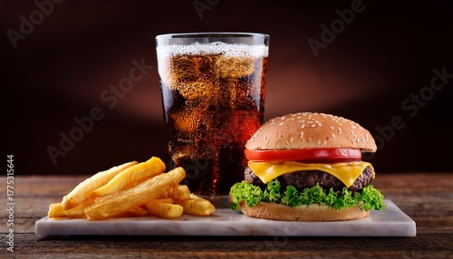 double cheeseburger fries and soda combo
