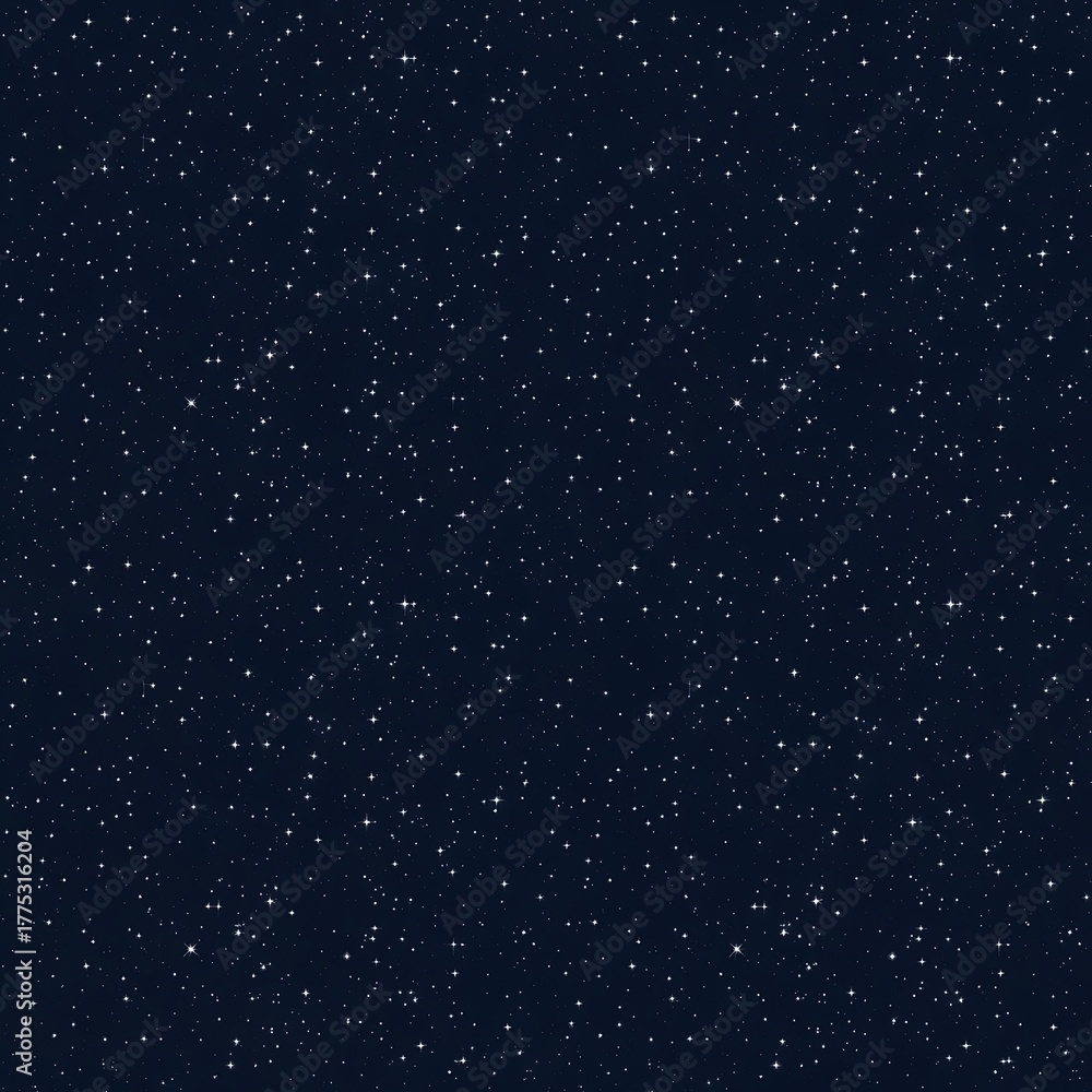 Fototapeta premium Starry Night Sky Pattern with Twinkling Stars Background