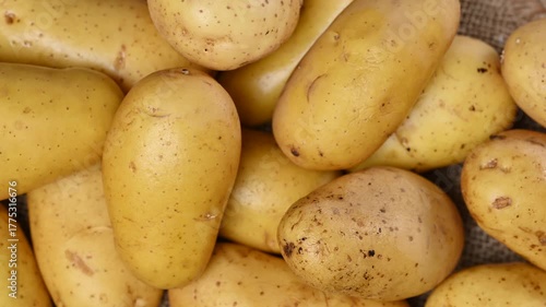 video of raw yellow potatoes